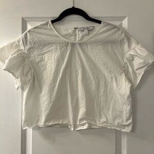 &other stories white crop blouse cotton